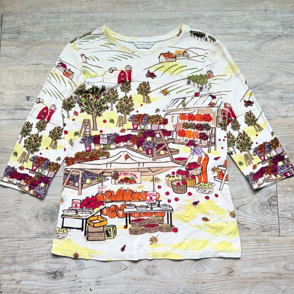 Fall Harvest Farmers Market Print Top Small Autumn Apple Orchard